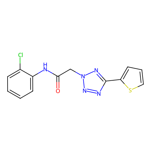 Acetamide, N-(2-chlorophenyl)-2-(5-thiophen-2-yltetrazol-2-yl)- structure