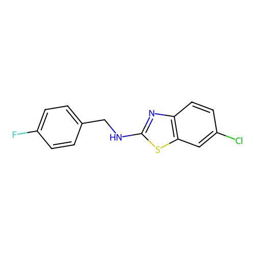 6-chloro-N-[(4-fluorophenyl)methyl]-1,3-benzothiazol-2-amine structure