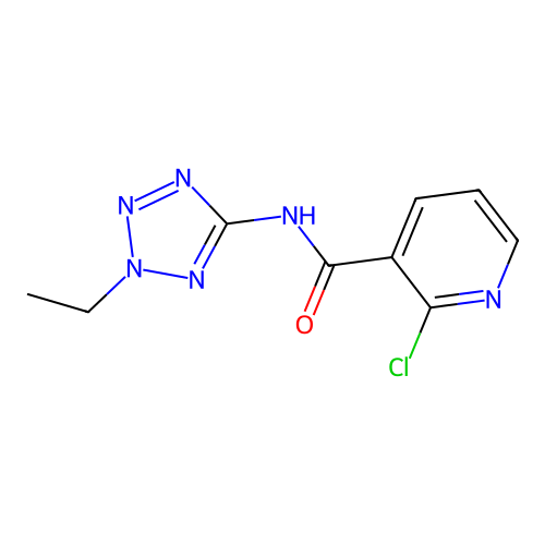2-chloro-N-(2-ethyl-2H-tetraazol-5-yl)nicotinamide structure