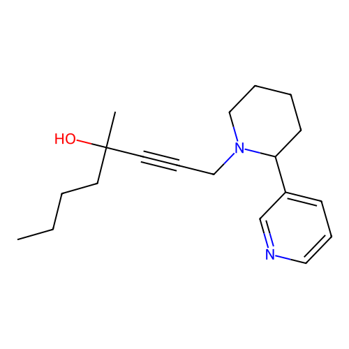 4-Methyl-1-(2-(3-pyridyl)piperidyl)oct-2-yn-4-ol structure