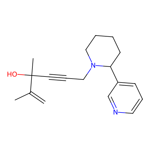 2,3-Dimethyl-6-(2-(3-pyridyl)piperidyl)hex-1-en-4-yn-3-ol structure