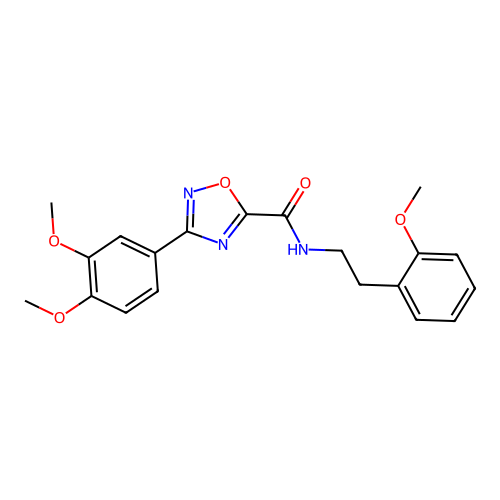 3-(3,4-dimethoxyphenyl)-N-[2-(2-methoxyphenyl)ethyl]-1,2,4-oxadiazole-5-carboxamide structure