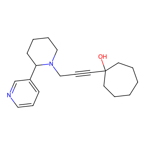 1-[3-(2-(3-Pyridyl)piperidyl)prop-1-ynyl]cycloheptan-1-ol structure