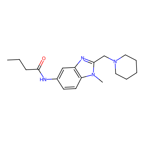 N-[1-methyl-2-(piperidin-1-ylmethyl)-1H-benzimidazol-5-yl]butanamide structure