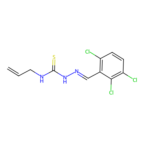 N-allyl-N'-(2,3,6-trichlorobenzylidene)carbamohydrazonothioic acid structure