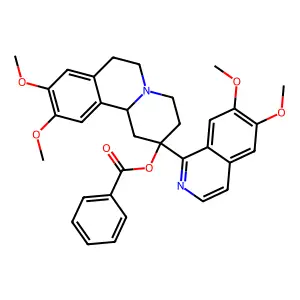 2-(6,7-Dimethoxyisoquinolin-1-yl)-9,10-dimethoxy-1,3,4,6,7,11b-hexahydro-2H-pyrido(2,1-a)isoquinolin-2-yl benzoate structure