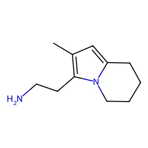 3-Indolizineethanamine, 5,6,7,8-tetrahydro-2-methyl- structure