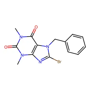 7-benzyl-8-bromo-1,3-dimethyl-2,3,6,7-tetrahydro-1H-purine-2,6-dione structure