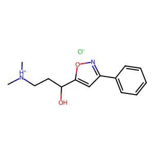 5-Isoxazolemethanol, alpha-(2-(dimethylamino)ethyl)-3-phenyl-, monohydrochloride structure