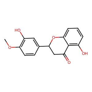 (+-)-2,3-Dihydro-5-hydroxy-2-(3-hydroxy-4-methoxyphenyl)-4H-1-benzopyran-4-one structure