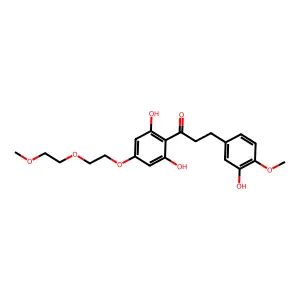 1-Propanone, 1-(2,6-dihydroxy-4-(2-(2-methoxyethoxy)ethoxy)phenyl)-3-(3-hydroxy-4-methoxyphenyl)- structure
