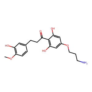 1-Propanone, 1-(4-(3-aminopropoxy)-2,6-dihydroxyphenyl)-3-(3-hydroxy-4-methoxyphenyl)- structure