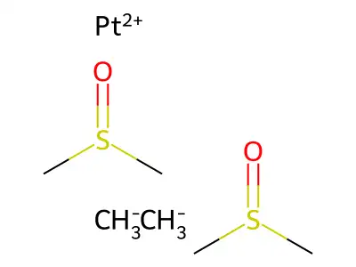 (SP-4-2)-Dimethylbis(1,1'-(sulfinyl-kappaS)bis(methane))platinum structure