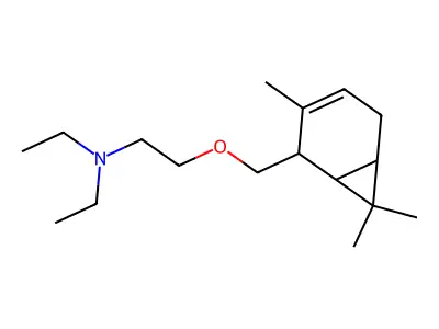 Diethyl(2-((3,7,7-trimethylbicyclo(4.1.0)hept-3-en-2-yl)methoxy)ethyl)amine structure