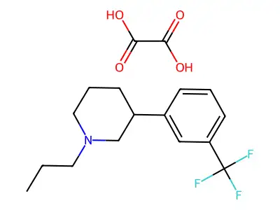 Piperidine, 1-propyl-3-(3-(trifluoromethyl)phenyl)-, ethanedioate (1:1) structure