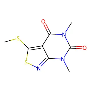 5,7-Dimethyl-3-(methylsulfanyl)[1,2]thiazolo[3,4-d]pyrimidine-4,6(5H,7H)-dione structure
