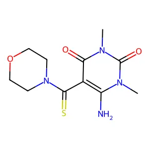 6-Amino-1,3-dimethyl-5-(morpholine-4-carbothioyl)pyrimidine-2,4-dione structure