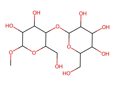 Methyl 4-O-(a-D-mannopyranosyl)-a-D-mannopyranoside structure