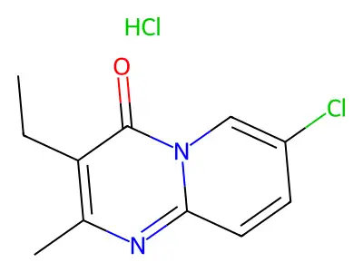 4H-Pyrido(1,2-a)pyrimidin-4-one, 7-chloro-3-ethyl-2-methyl-, monohydrochloride structure