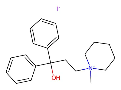 1-(3,3-Diphenyl-3-hydroxypropyl)-1-methylpiperidinium iodide structure