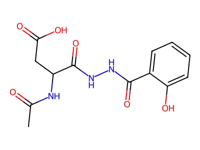 3-Acetamido-4-[2-(2-hydroxybenzoyl)hydrazinyl]-4-oxobutanoic acid structure