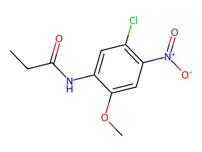 N-(5-chloro-2-methoxy-4-nitrophenyl)propanamide structure