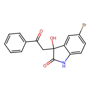 5-bromo-3-hydroxy-3-(2-oxo-2-phenylethyl)-1,3-dihydro-2H-indol-2-one structure