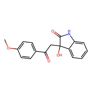 3-hydroxy-3-[2-(4-methoxyphenyl)-2-oxoethyl]-1,3-dihydro-2H-indol-2-one structure
