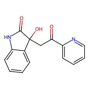 1,3-Dihydro-3-hydroxy-3-(2-oxo-2-(2-pyridinyl)ethyl)-2H-indol-2-one structure