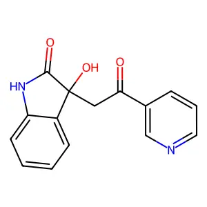 3-Hydroxy-3-(2-oxo-2-pyridin-3-yl-ethyl)-1,3-dihydro-indol-2-one structure