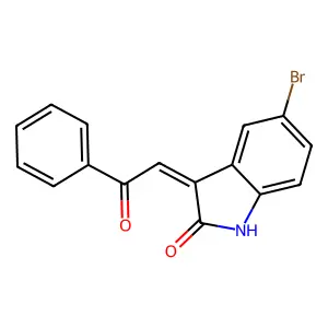 5-bromo-3-phenacylidene-1H-indol-2-one structure