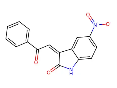 5-nitro-3-phenacylidene-1H-indol-2-one structure