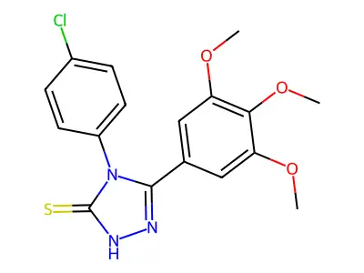 4-(4-chlorophenyl)-5-(3,4,5-trimethoxyphenyl)-4H-1,2,4-triazole-3-thiol structure