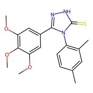 4-(2,4-dimethylphenyl)-5-(3,4,5-trimethoxyphenyl)-4H-1,2,4-triazole-3-thiol structure