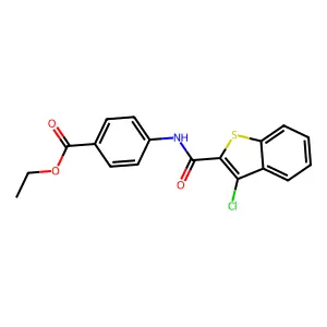 Ethyl 4-{[(3-chloro-1-benzothien-2-yl)carbonyl]amino}benzoate structure
