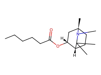 1,2,3,3-Tetramethyl-2-azabicyclo(2.2.2)octan-5-trans-ol hexanoate structure