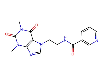 7-(2-Nicotinamidoethyl)theophylline structure