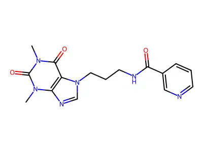 Theophylline, 7-(3-nicotinamidopropyl)- structure