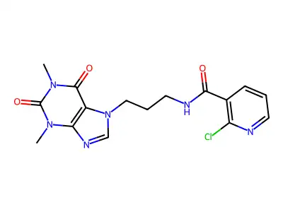 Theophylline, 7-(3-(2-chloronicotinamido)propyl)- structure
