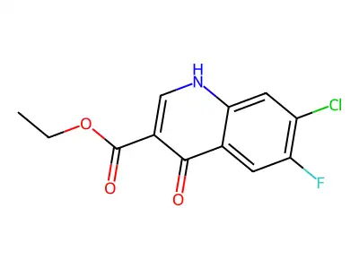 7-Chloro-6-fluoro-4-oxo-1,4-dihydroquinoline-3-carboxylic acid, ethyl ester structure