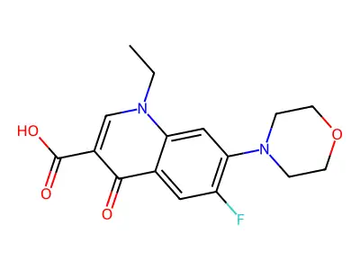 1-Ethyl-6-fluoro-7-morpholin-4-yl-4-oxo-1,4-dihydroquinoline-3-carboxylic acid structure