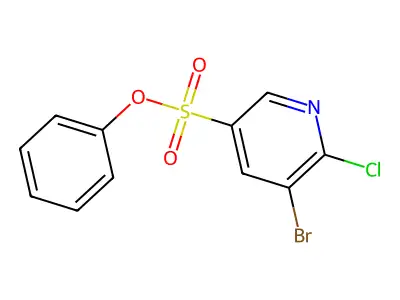 Phenyl 5-bromo-6-chloropyridine-3-sulfonate structure