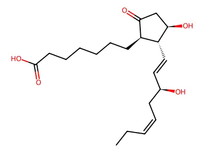 11,15-Dihydroxy-9-oxoprosta-13,17-dien-1-oic acid structure