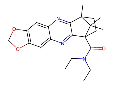 N,N-Diethyl-9,12,12-trimethyl-8,9-dihydro-2H-6,9-methano[1,3]dioxolo[4,5-b]phenazine-6(7H)-carboxamide structure