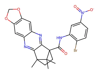 N-(2-Bromo-5-nitrophenyl)-9,12,12-trimethyl-8,9-dihydro-2H-6,9-methano[1,3]dioxolo[4,5-b]phenazine-6(7H)-carboxamide structure