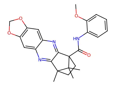 N-(2-Methoxyphenyl)-9,12,12-trimethyl-8,9-dihydro-2H-6,9-methano[1,3]dioxolo[4,5-b]phenazine-6(7H)-carboxamide structure