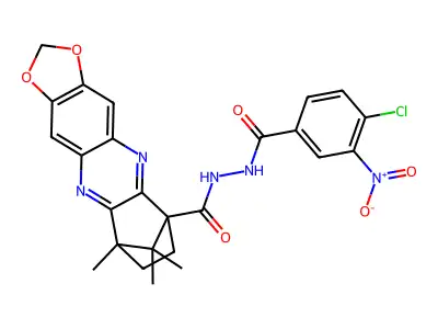 N'-(4-Chloro-3-nitrobenzoyl)-9,12,12-trimethyl-8,9-dihydro-2H-6,9-methano[1,3]dioxolo[4,5-b]phenazine-6(7H)-carbohydrazide structure