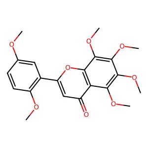 2-(2,5-dimethoxyphenyl)-5,6,7,8-tetramethoxy-4H-1-benzopyran-4-one structure