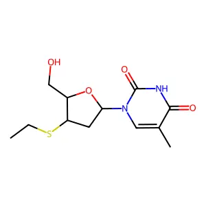 Thymidine, 3'-S-ethyl-3'-thio- structure
