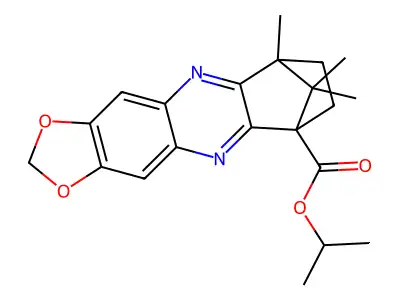 Propan-2-yl 9,12,12-trimethyl-8,9-dihydro-2H-6,9-methano[1,3]dioxolo[4,5-b]phenazine-6(7H)-carboxylate structure